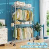 Simple Trending Clothes Rack, Rolling Heavy Duty Garment Rack with Double Rods, Chrome - 2 of 4