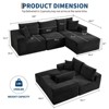 Sectional Sofa - L Shaped Boneless Cloud Couch with 67.5" Chaise, Reversible L/R Facing, No Assembly Required, Corduroy Fabric - 3 of 4