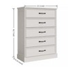 TackView Farmhouse 5 Drawer Dresser, 42.7" Tall 5 Chest of Drawers with Sturdy Foundation, Wooden Cabinet for Home Office - 3 of 4