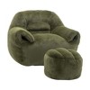 Lyngins Faux Fur Bean Bag Chairs for Kids and Adults,Lazy Chairs with Back Support and Ottoman for Living Room - 4 of 4