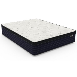 NicBex 14 Inch Hybrid Mattress for a Cool Sleep,Fiberglass Free,Pressure Relief,Firm Feel Mattresses,White+Black - 1 of 4