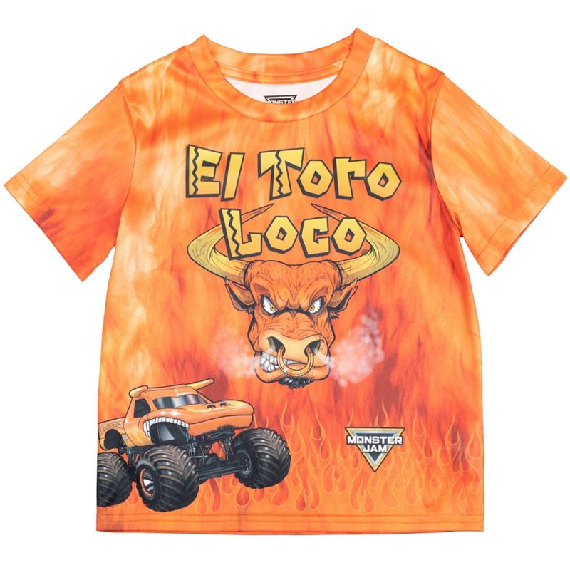 Monster Jam Grave Digger El Toro Loco Megalodon Truck 3 Pack T-Shirts Little Kid to Big, 4 of 8