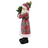 Transpac 8.5 Inch Elegant Plaid Santa Glitter Ornaments Tree Holly Santa Figurines - 3 of 3