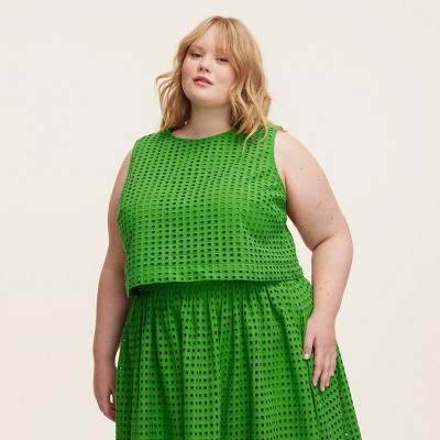 Women's Eyelet Shell Tank Top - kate spade new york x Target Green