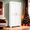 KTMBDW 71'' 2 Shapely Doors Cabinet, Metal Storage Cabinet with Doors and Adjustable Shelves, Metal Pantry Cabinets for Bedroom, Living Room, Kitchen - 4 of 4