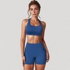 Anna-Kaci Active Women's Wide Strap Square Neck Sports Bra Top with Sculpted Seam Detail and Cropped Fit - 2 of 4