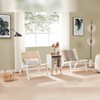 Grungis 28.3"H Modern Boho Dining Chairs,Mid Century Accent Chair with Woven Weave Paper Rope Seat,Dining Chair for Kitchen,Wood+White - 4 of 4