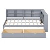 Twin Size Daybed with USB Charging Ports and Storage Shelf, Space-Saving Wooden Bed Frame for Kids, Teens or Guest Room-Maison Boucle - 4 of 4