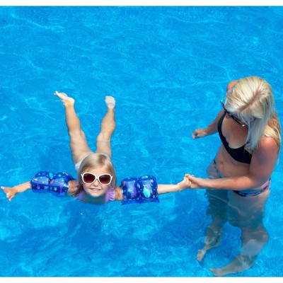 Swimline Set of 2 Inflatable Blue Nautical Arm Floats 7.5"