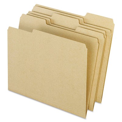 Pendaflex Earthwise Recycled Colored File Folders 1/3 Top Tab Letter Natural 100/BX 04342