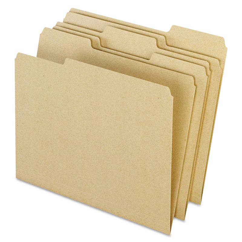 Pendaflex Earthwise Recycled Colored File Folders 1/3 Top Tab Letter Natural 100/BX 04342, 1 of 3