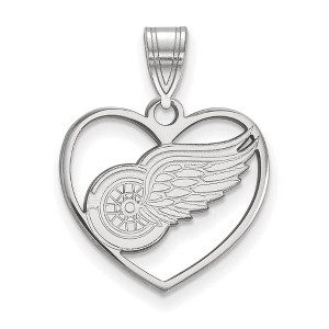 Black Bow Jewelry Sterling Silver Detroit Red Wings NHL Pendant - 1 of 3
