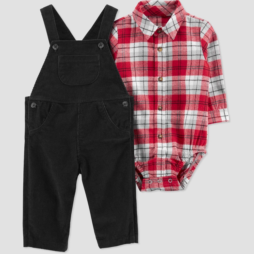 size 3M Carter's Just One You Baby Boys' Top & Bottom Set - Black/Red 