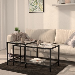vidaXL Tea Tables 2 pcs Tempered Glass Transparent - 1 of 4