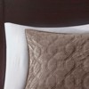 FIONECA 3-Piece Luxe Antimicrobial Velvet Coverlet Set Geometric Quilted Cozy Bedding - 3 of 4