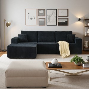 110" Cloud Modular L-Shaped Sectional Sofa with Ottoman & 2 Pillows - 1 of 4