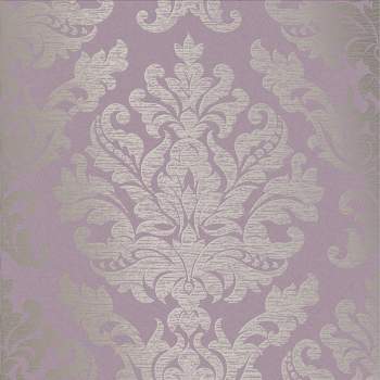 Antique Lilac Purple Damask Paste the Wall Wallpaper