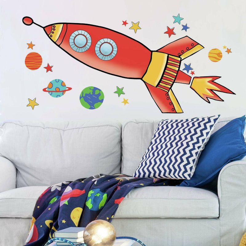 53.25&#34; x 19.4&#34; Rocket Peel and Stick Giant Wall Decal - RoomMates, 1 of 7