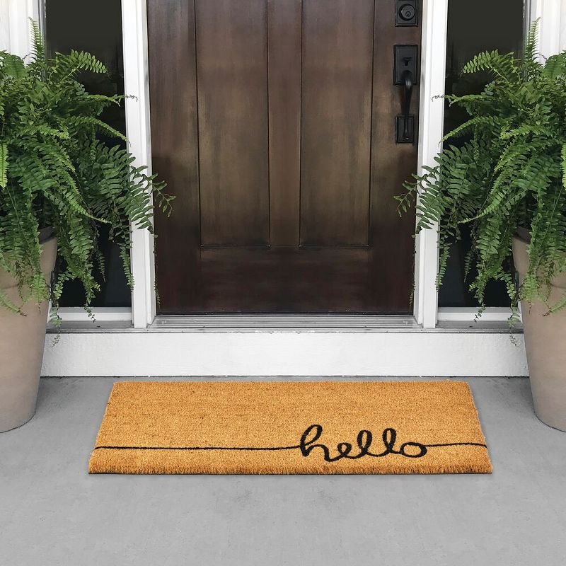 mDesign Welcome Entryway Doormat with Natural Fibers, 2 of 6