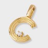 14K Gold Dipped Cubic Zirconia Ribbed Letter Charm - A New Day™ Gold - 2 of 2
