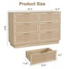 6 Drawer Rattan Dresser for Bedroom, Integrated Cabinet Body & Legs Design, Wooden Chest of Drawers for Hallways, Entryways and Closet, Easy Assembly - 2 of 4