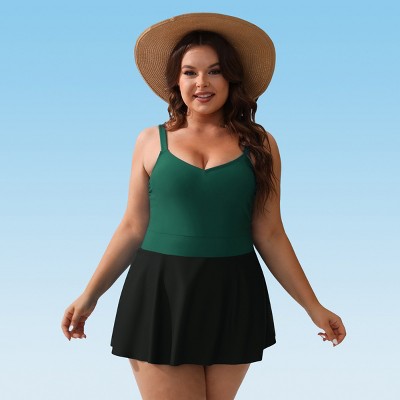 Women's Plus Size Flowy Swim Dress with Adjustable Straps - Cupshe