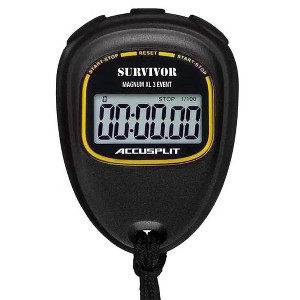 Accusplit S3E Survivor Stopwatch with Event Timing | Event Start and Stop with 10 Hour Timing Range | Water-Resistant with Magnum LC Display, Black - 1 of 1