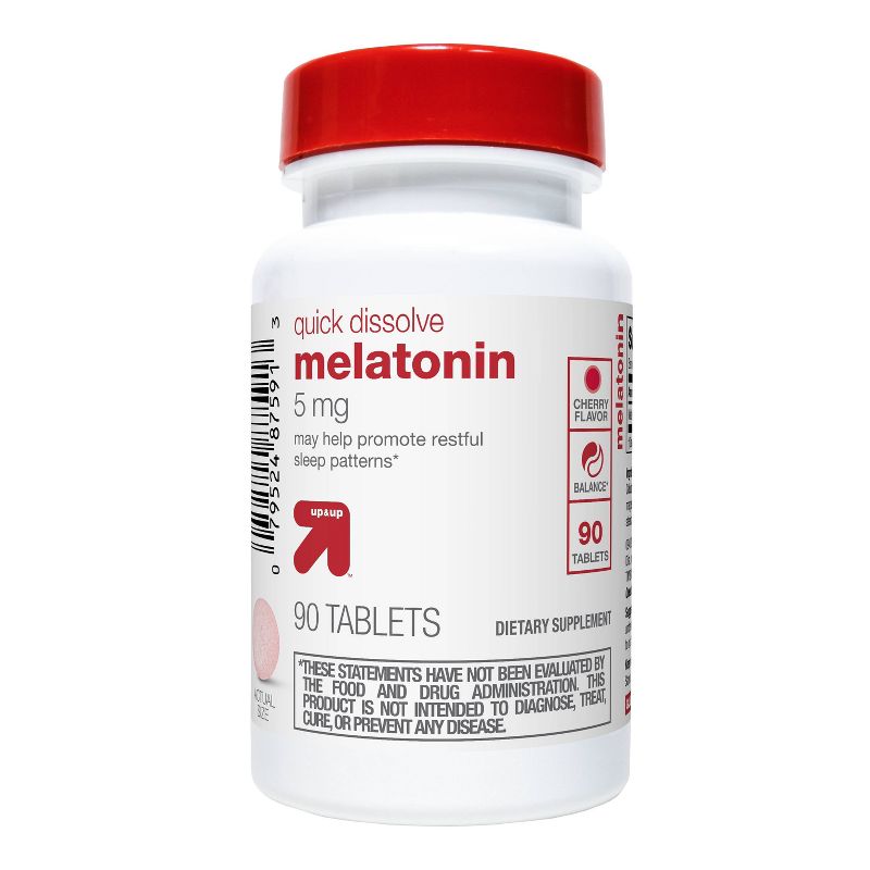 Melatonin Quick Dissolve Tablets - Cherry Flavor - 90ct - up &#38; up&#8482;, 1 of 7