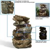 Sunnydaze Indoor Home Decorative Tiered Rock and Log Waterfall Tabletop Water Fountain with LED Lights - 10" - 2 of 4