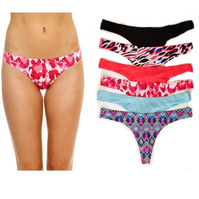 Just Intimates Laser Cut Thongs Panties for Women  Underwear (Pack of 6)