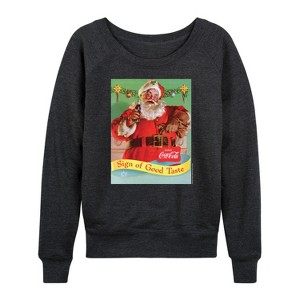 Women's - Coca-Cola - Sip Of Good Taste Vintage Coca Cola Santa Lightweight French Terry Slouchy - 1 of 4