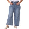 Agnes Orinda Women's Plus Size Two Piece Outfits Button-Up Jean Denim Vests and Wide Leg Stretch Denim Jeans Set - 2 of 4
