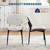 coucheta Wooden Dining Chairs Set of 2, Modern PU Leather Upholstered Accent Chairs with Shell Strips&Walnut Bentwood Back, for Dining, Kitchen - 3 of 4