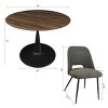 5-Piece Dining Table Set Round Walnut Dining Table with Upholstered Armless Dinng Chiars Set for 4,Kitchen,Dinng Room-Maison Boucle - 3 of 4