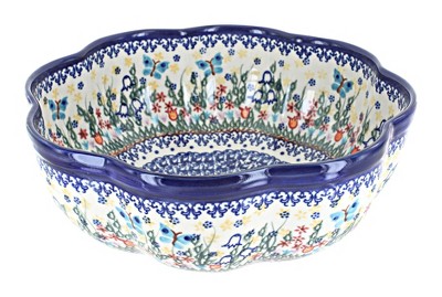 Blue Rose Polish Pottery 70 Vena Large Scallop Bowl : Target