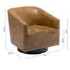 NicBex Faux Leather Accent Chair,Upholstered Living Room Chairs with Curved Backrest and Wood Base,Modern Armchair,Club Chairs for Living Room - 3 of 4
