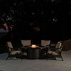 Fire Sense 44” Bellante Woven Aluminum Gas Fire Pit 55,000 BTU Multi-Functional - Protective Cover and Clear Fire Glass - Round - Bronze Finish - 3 of 4