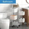 5-Tier Rotating Storage Shelf, Square Metal Kitchen Organizer with Wheels for Fruits Vegetables - 3 of 4