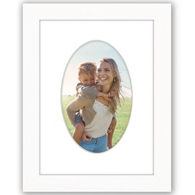 Americanflat 6" x 8" Picture Frame with Mat - Arch, Oval & Wavy Designs - Stylish Decor for Living Rooms, Dorms, Offices & More