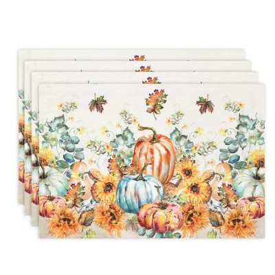 Laural Home Harvest Sun Set of 4 13" x 19" Placemats