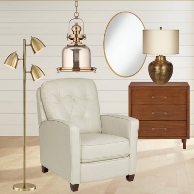 Aaron Mid-Century Modern Adjustable Black and Brass Floor Lamp