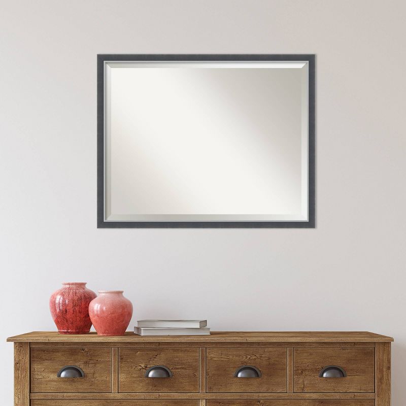 30&#34;x 24&#34; Eva Thin Framed Bathroom Vanity Wall Mirror Black/Silver - Amanti Art, 5 of 10