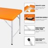 4ft Orange Portable Folding Table Indoor&Outdoor Maximum Weight 135KG Foldable Table for Camping - 3 of 4