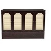 Queen Murphy Cabinet Bed with Charging Station - Pine Wood & Rattan Design, Foldable Space-Saving Solution - 3 of 4