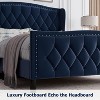 Upholstered Bed Frame with Tufted Wingback Headboard – Elegant, Noise-Free Design, Easy Assembly in Blue - 2 of 4