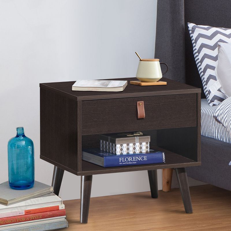 Costway Nightstand Sofa Side End Table Bedside Table Drawer Storage, 4 of 11