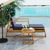 KTMBDW 3-Piece Patio Furniture Set, Chair with Adjustable Backrest and Removable Cushions, Ottoman & Table, Outdoor Garden Furniture Sets - 3 of 4
