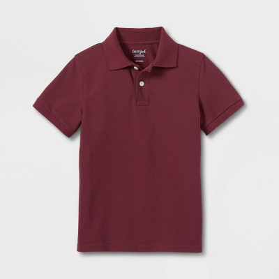Boys' Short Sleeve Pique Uniform Polo Shirt - Cat & Jack™ Burgandy