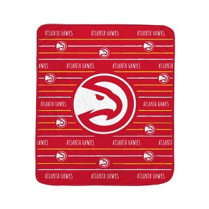 NBA Atlanta Hawks Logo Stripe Binding Edge Flannel Fleece Blanket - 1 of 1