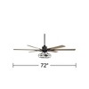 72" Casa Vieja Industrial Indoor Ceiling Fan with LED 3-Light Remote Control Matte Black Oak Wood Cage Living Room Kitchen House - 4 of 4